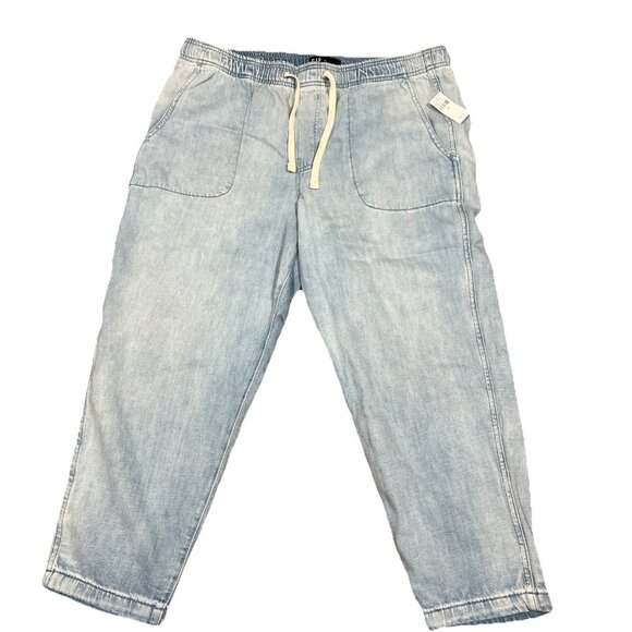 GAP Pants - Gap Denim Joggers Pant with Rope Tie Closure Size XL Light Wash